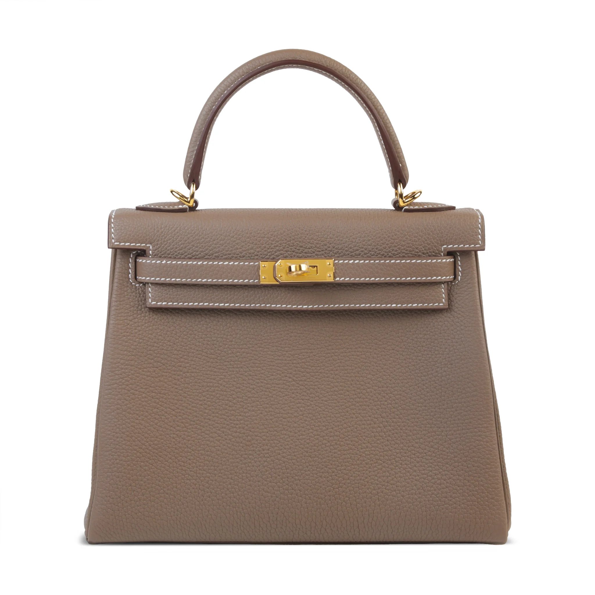 Brand New ( Rank N ) HERMÈS Kelly 25 Etoupe (18) Togo Gold hardware G (2026)