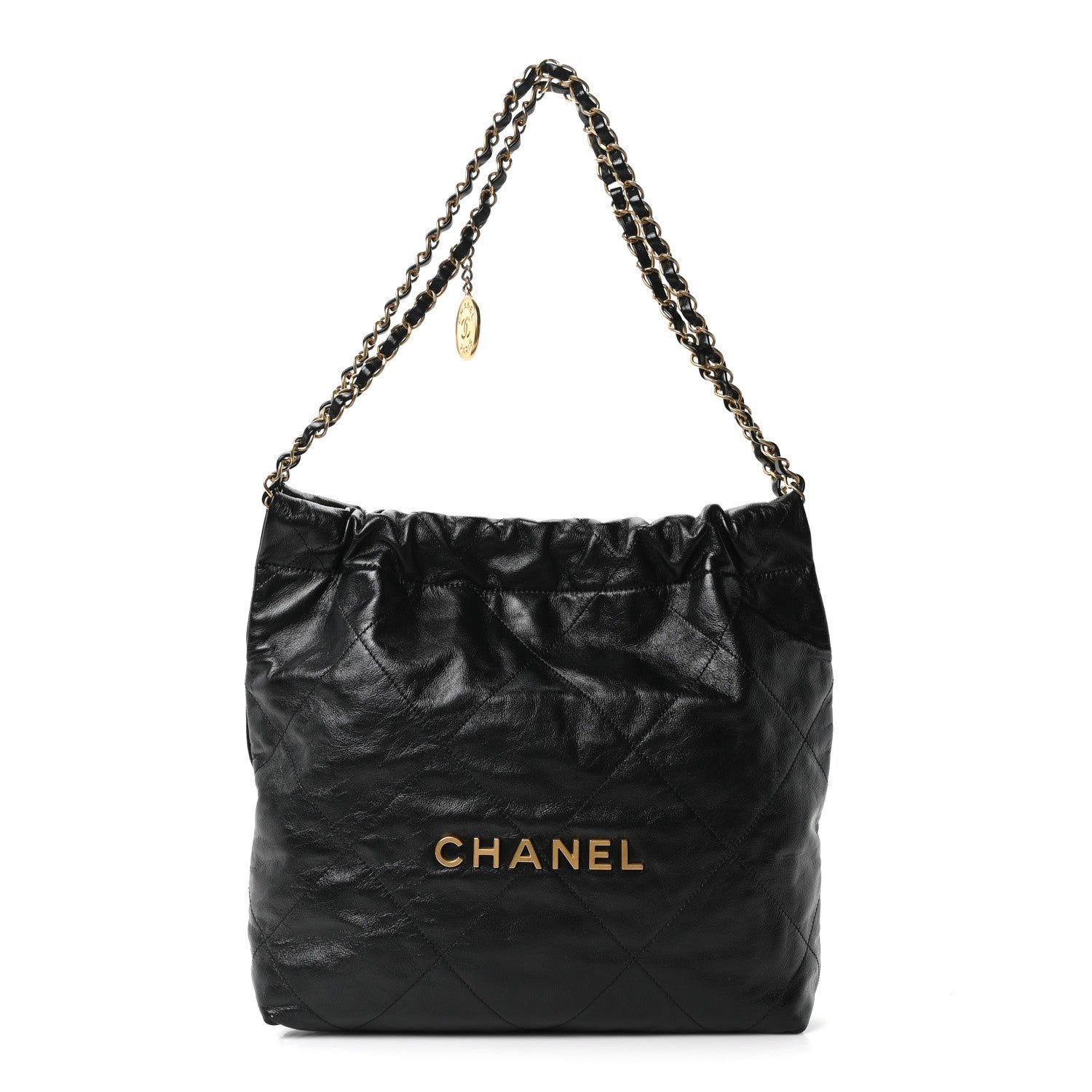 Chanel Chanel Shiny Calfskin Quilted Small Chanel 22 Black