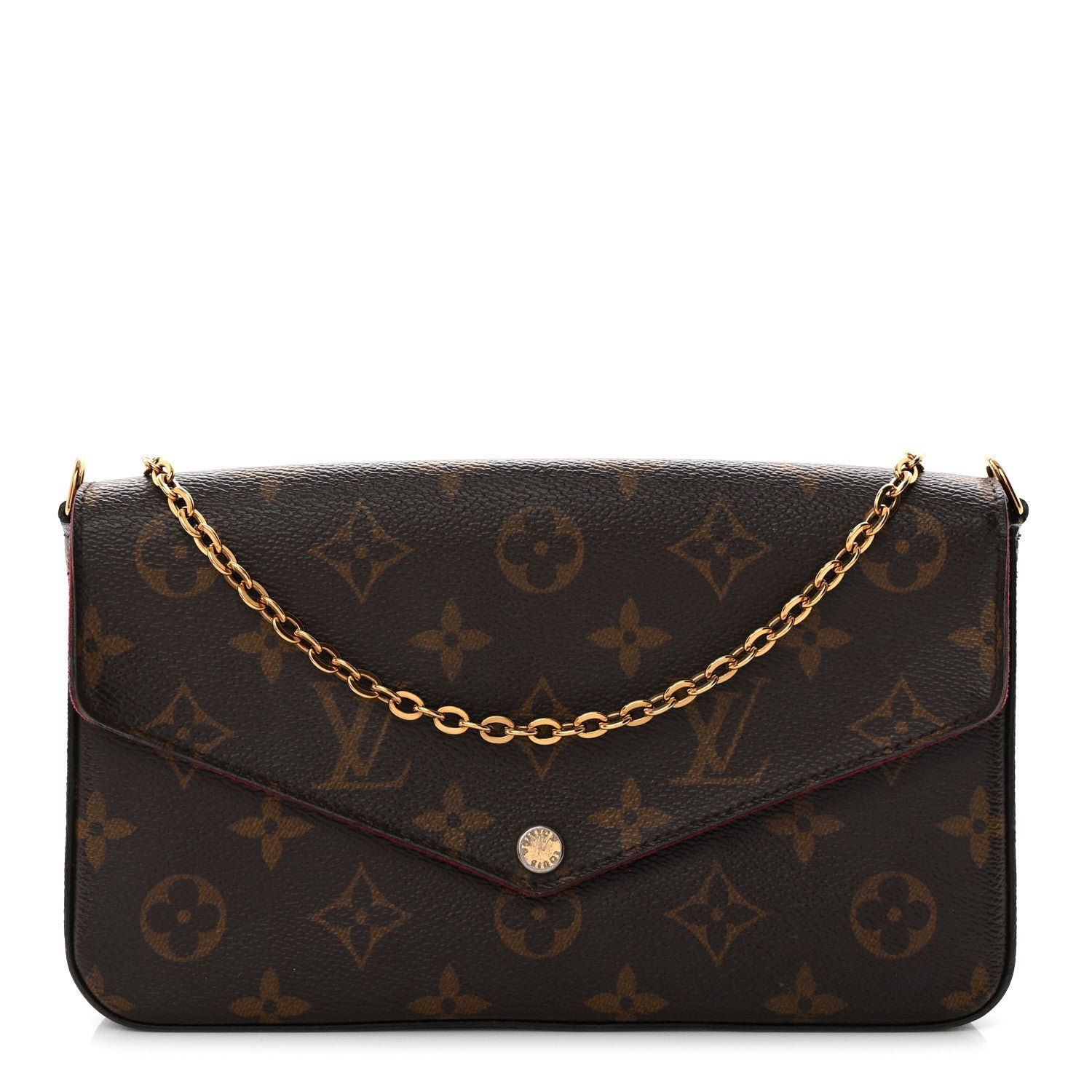 Louis Vuitton Monogram Pochette Felicie Chain Wallet Fuchsia