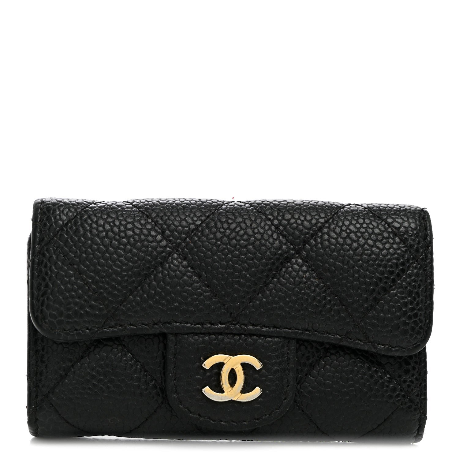 Chanel Caviar Quilted 6 Key Holder Black