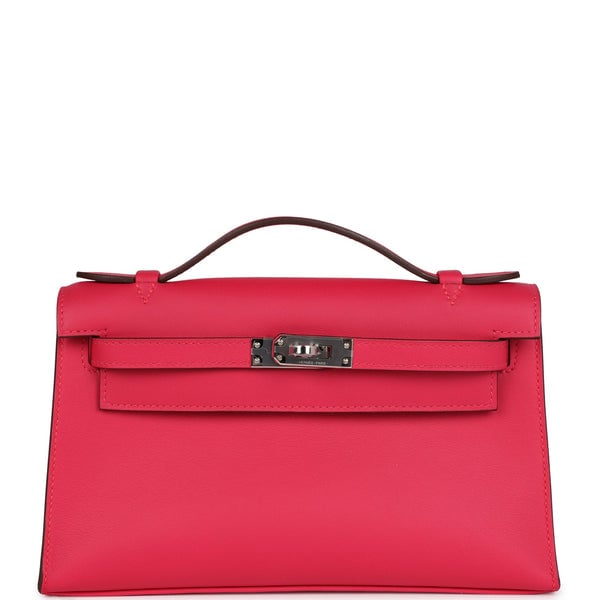 Hermes Hermes Kelly Pochette Rose Extreme Swift Palladium Hardware