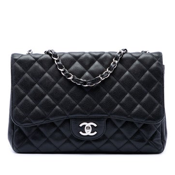 Calf Leather Jumbo Classic Caviar Single Flap
