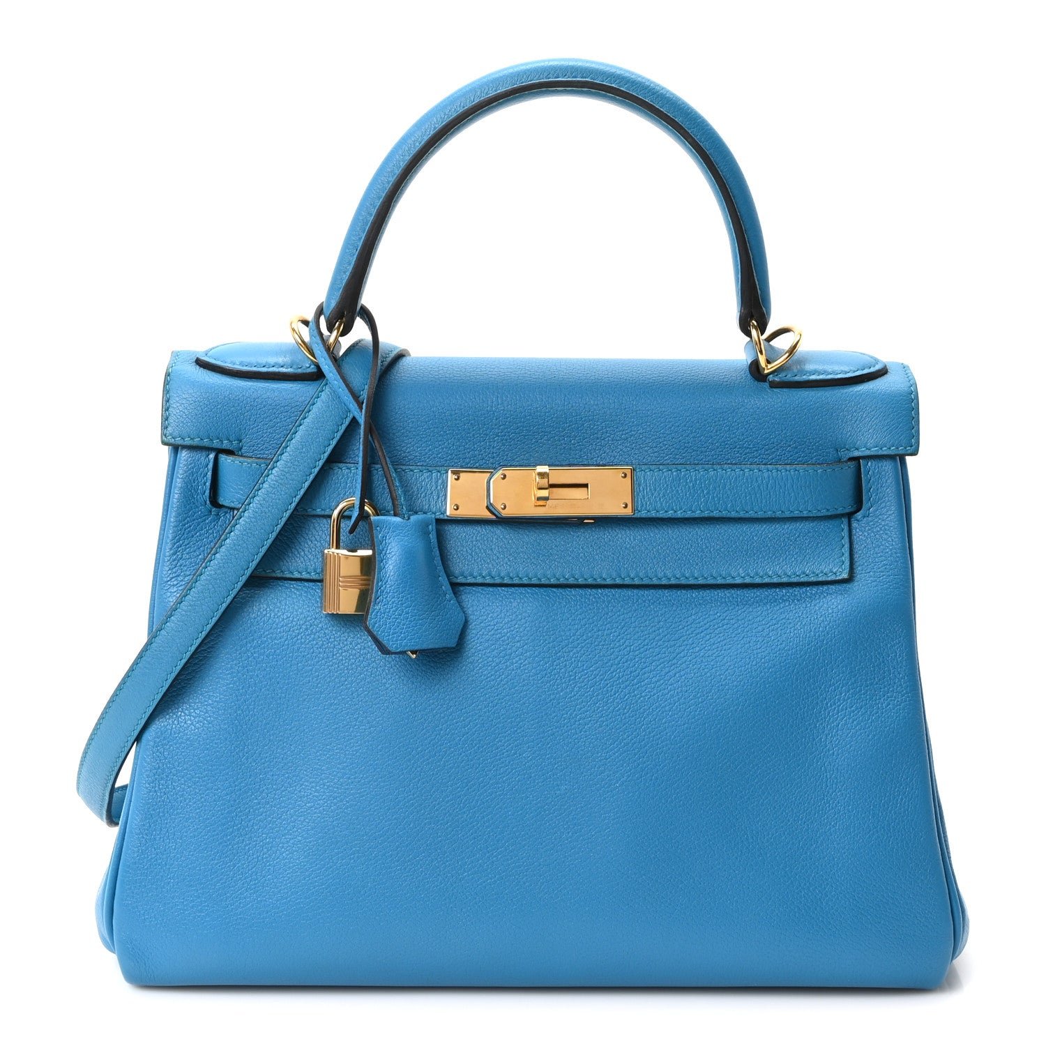 Hermes Evercolor Kelly Retourne 28 Bleu Zanzibar