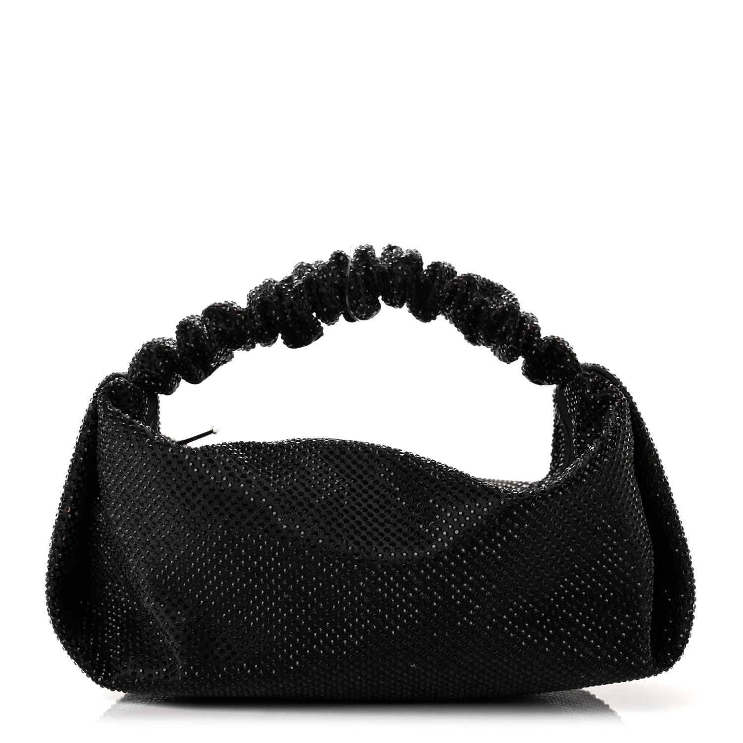 Alexander Wang Alexander Wang Satin Crystal Rhinestone Mini Scrunchie Clutch Black
