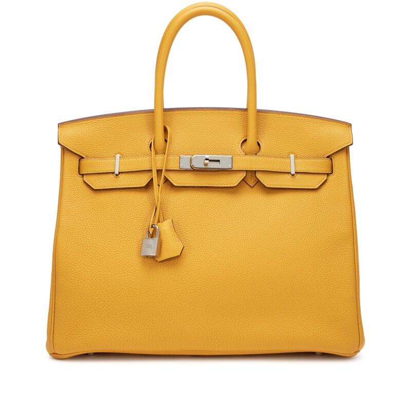 Hermes Jaune Ambre Togo Birkin 35 Palladium Hardware, 2018