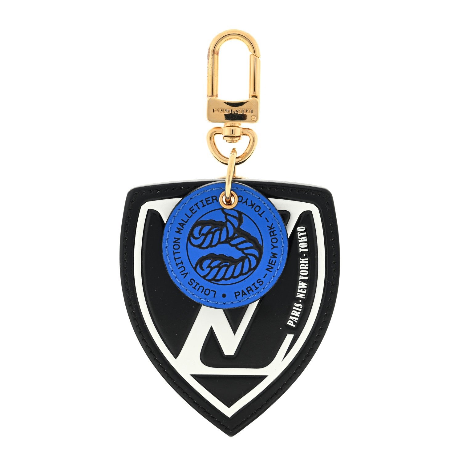 Louis Vuitton Calfskin World Tour Bag Charm Key Holder Black