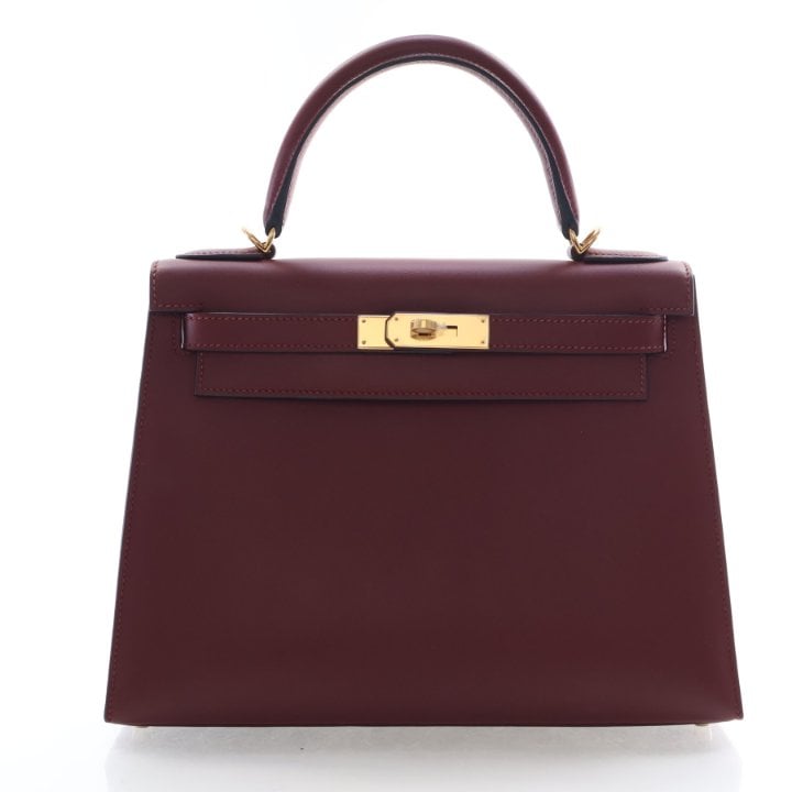 Hermes Rouge H Box Calf Sellier Kelly 25
