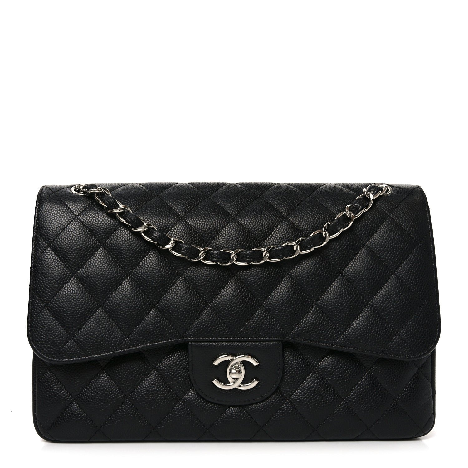 Chanel Caviar Quilted Jumbo Double Flap Black