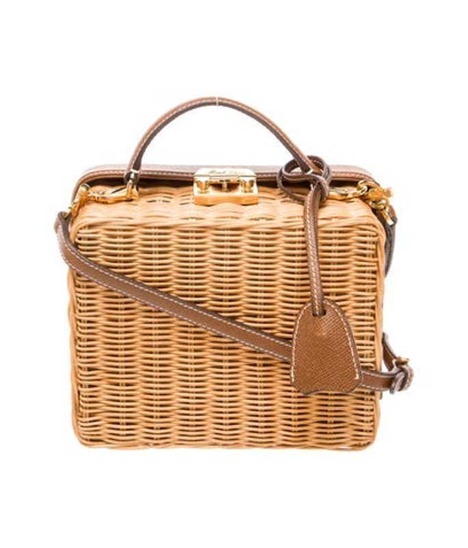 Mark Cross Cross Raffia Top Handle Bag