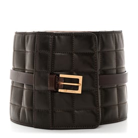 Chanel Lambskin Quilted Chocolate Bar Belt 85 34 Brown