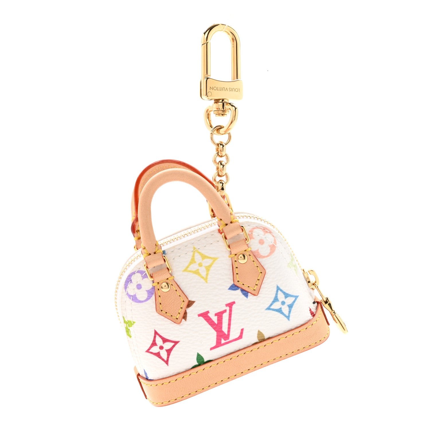 Louis Vuitton Louis Vuitton LV x TM Monogram Multicolor Micro Alma Bag Charm White