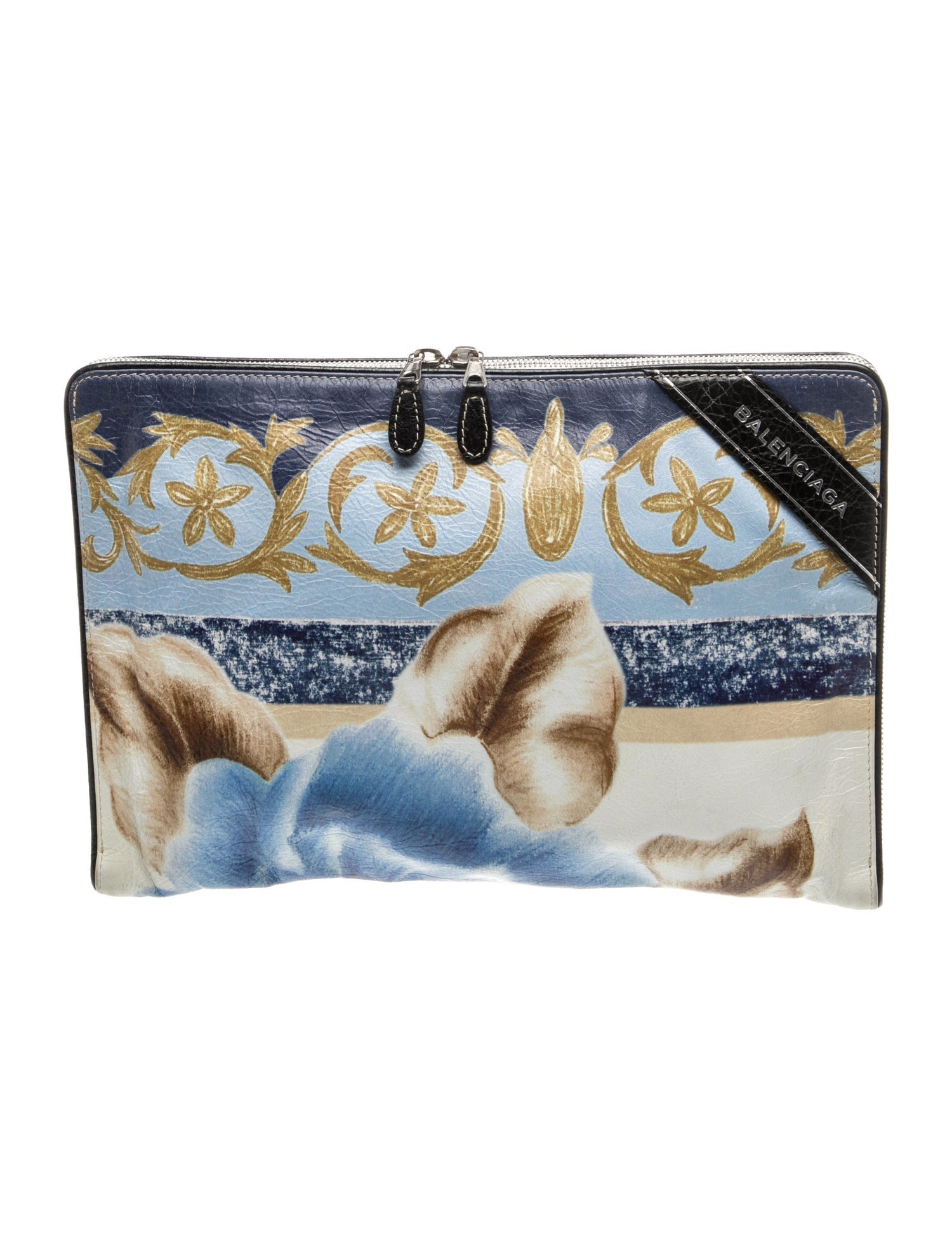 Balenciaga Leather Leather Floral Pouch