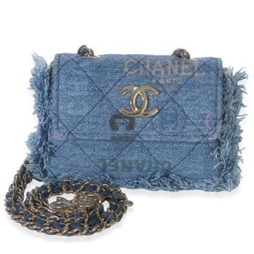 Denim Clutch With Chain
