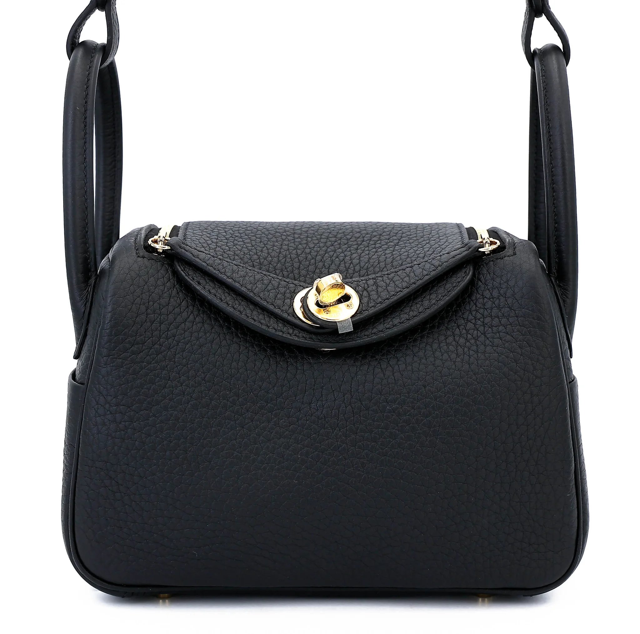 Brand New ( Rank N ) HERMÈS Mini Lindy II Noir (89) Clemence Gold hardware G (2026)