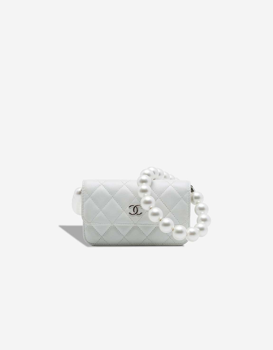 
		Clutch with Chain Mini Lamb / Pearls White    