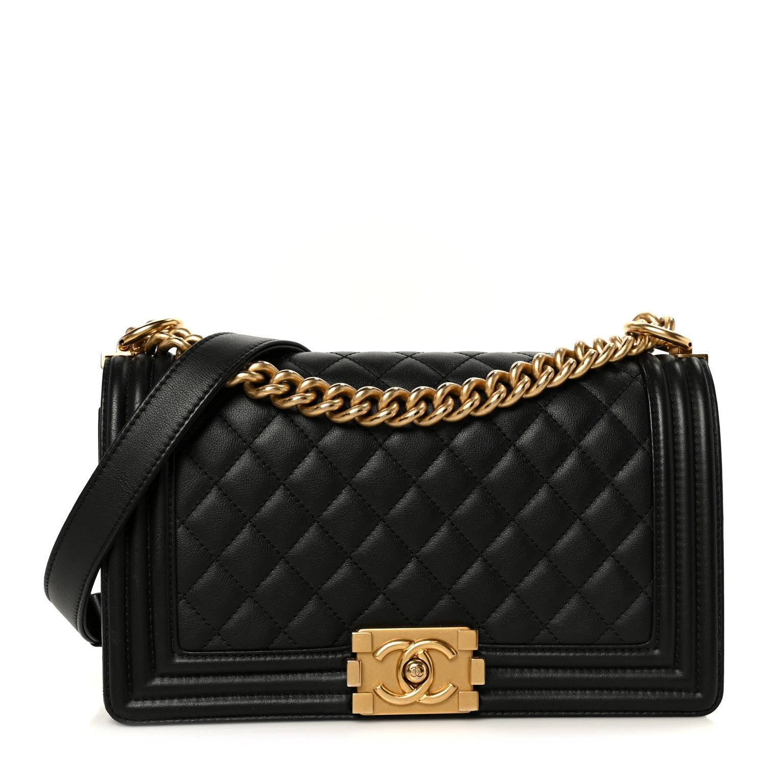 Chanel Calfskin Quilted Medium Boy Flap Black
