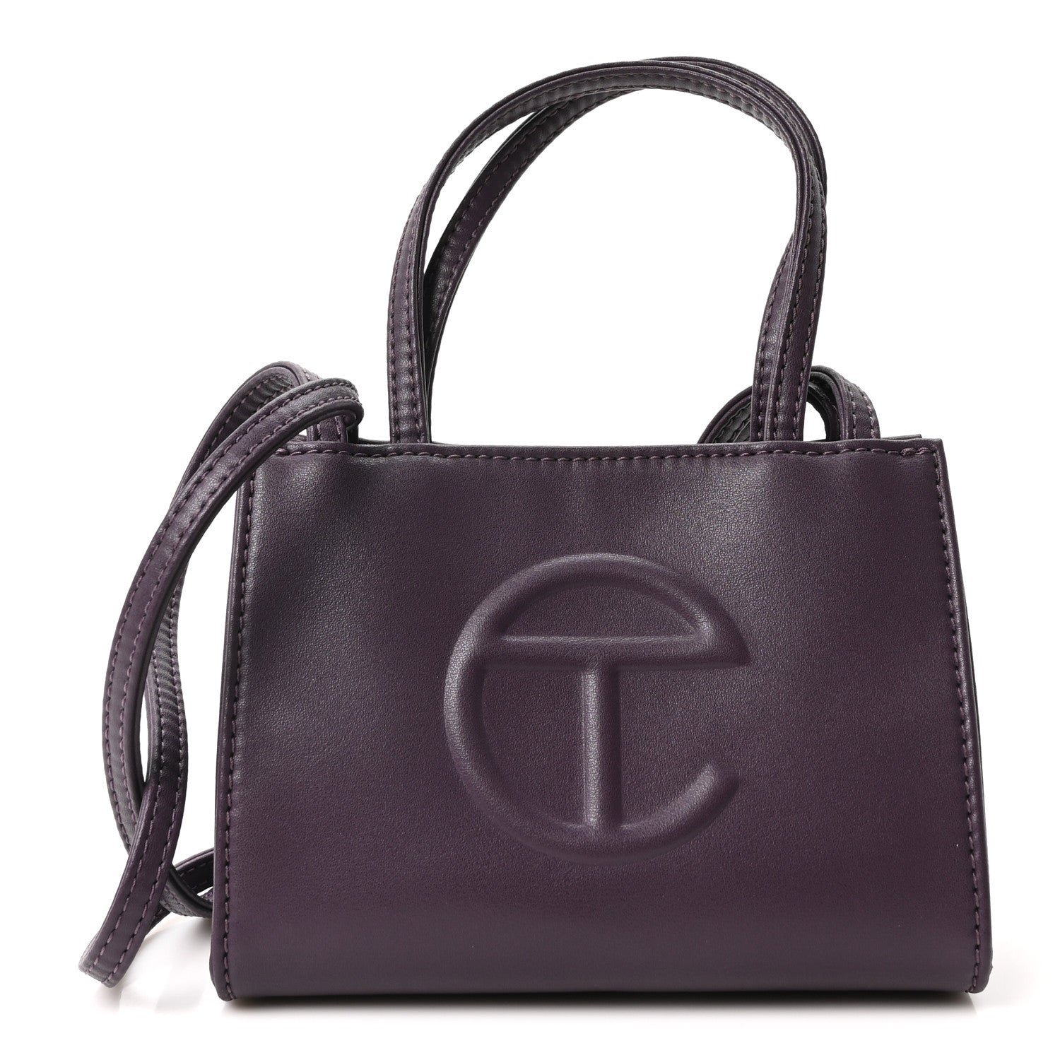 Telfar Telfar Vegan Leather Small Shopping Bag Eggplant