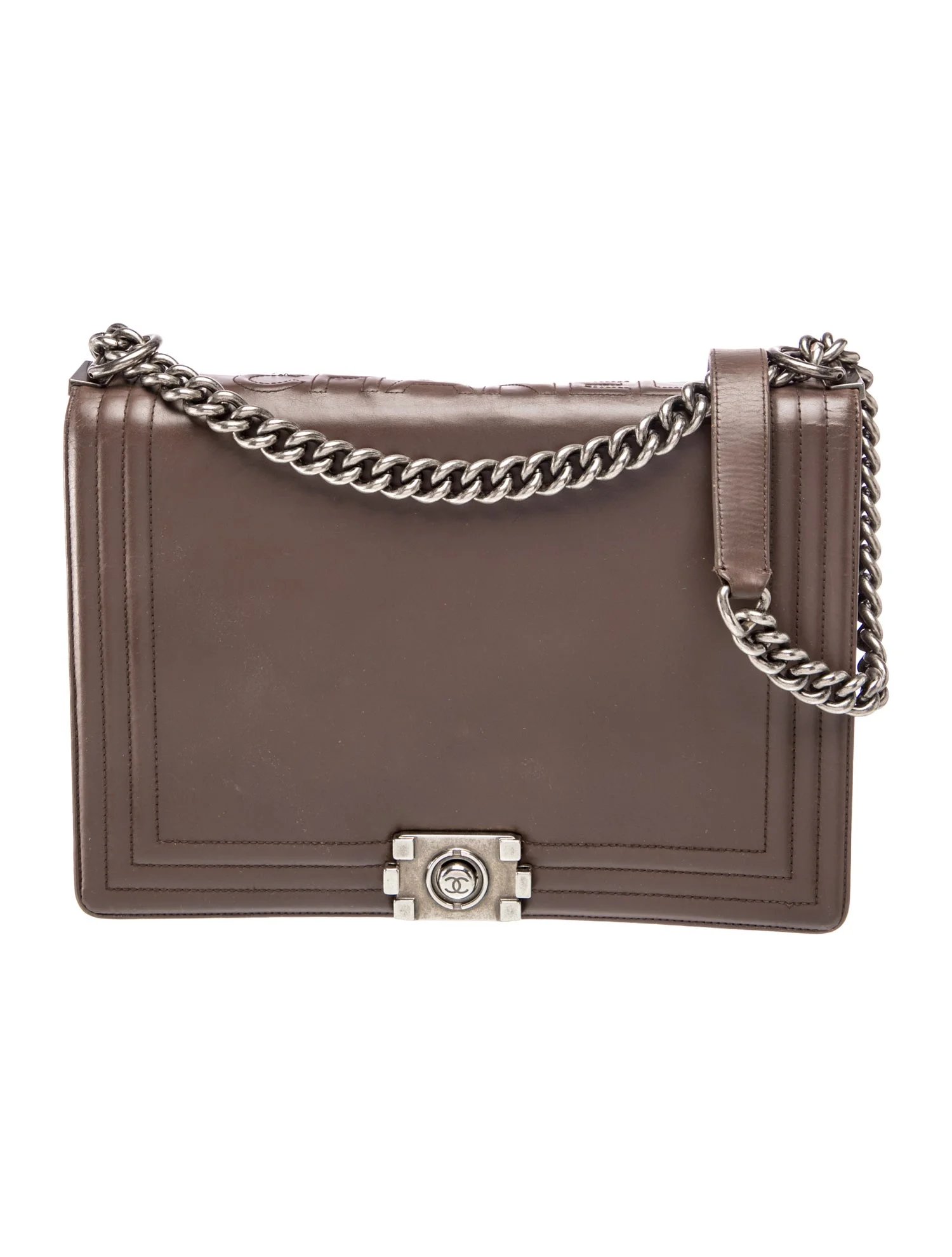 Large Glazed Calfskin Boy Flap