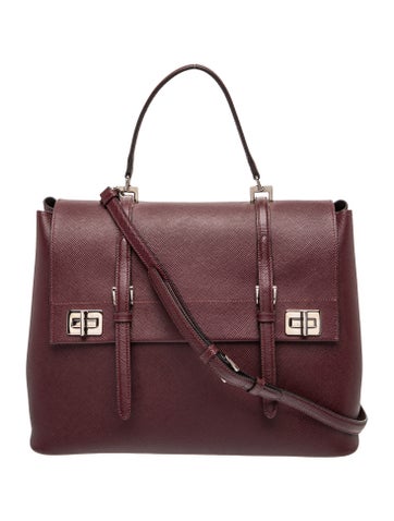 Saffiano Leather Top Handle Bag Large