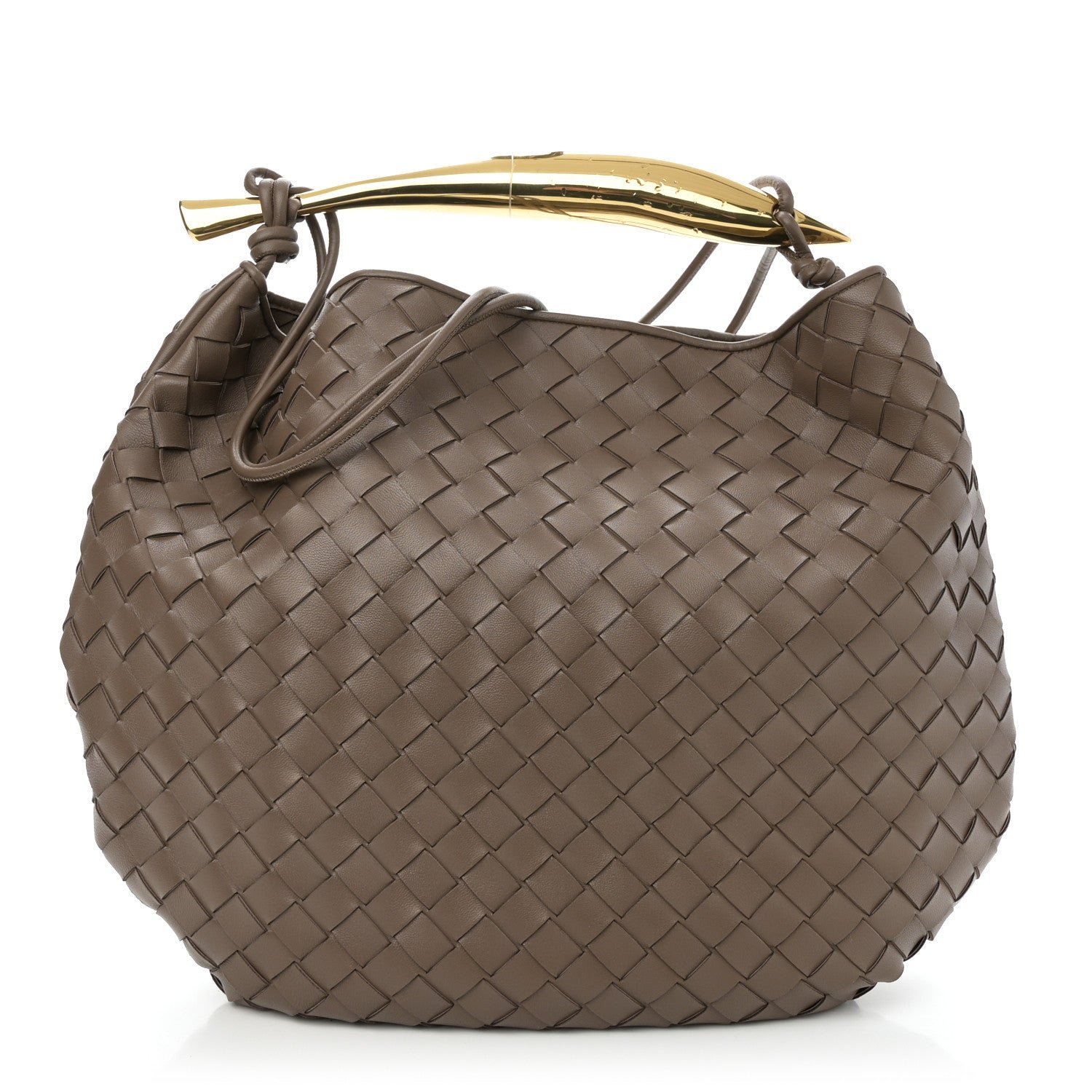 Bottega Veneta Nappa Intrecciato Medium Sardine Bag Taupe Grey
