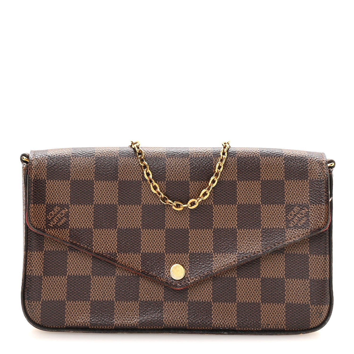 Louis Vuitton Damier Ebene Pochette Felicie Chain Wallet