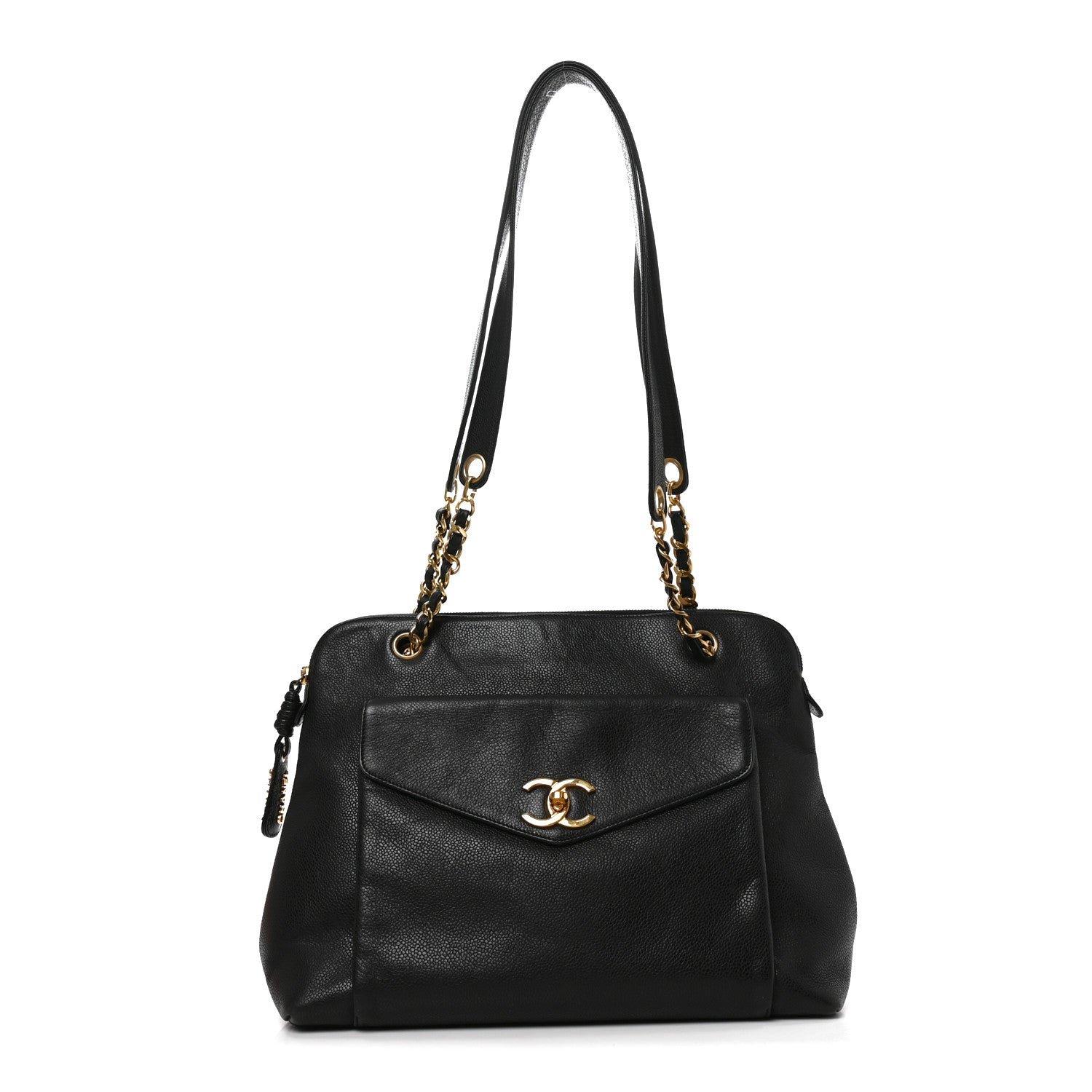 Chanel Caviar Flap Shoulder Bag Black