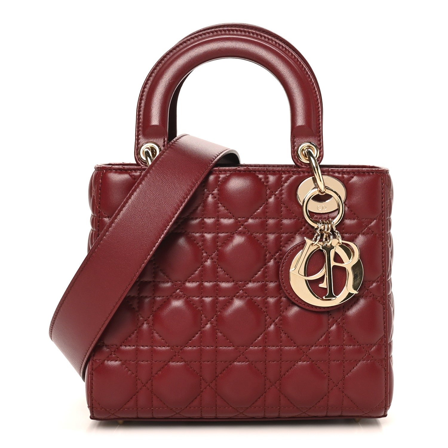 Christian Dior Lambskin Cannage Small My ABCDior Lady Bordeaux