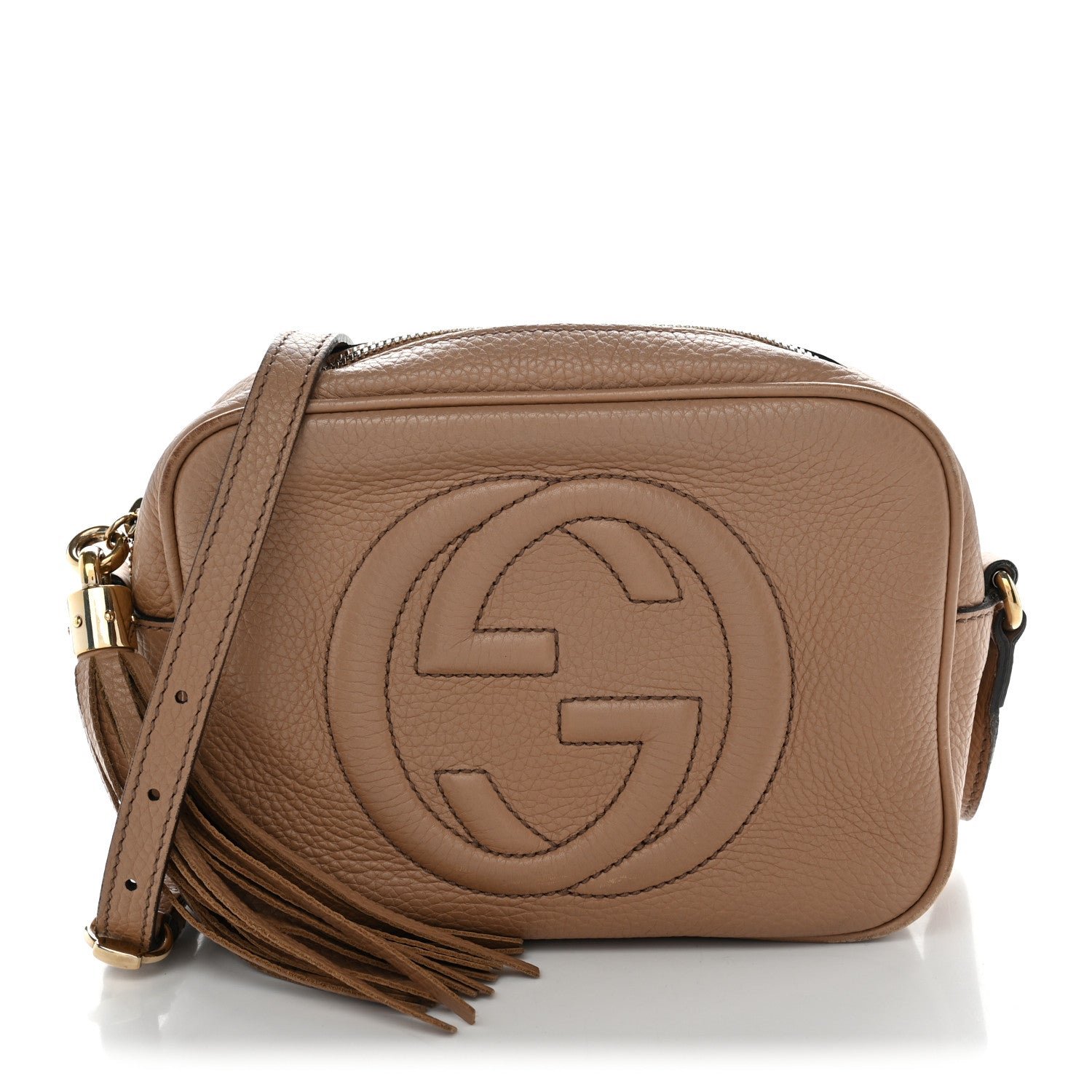 Gucci Pebbled Calfskin Small Soho Disco Bag Rose Beige