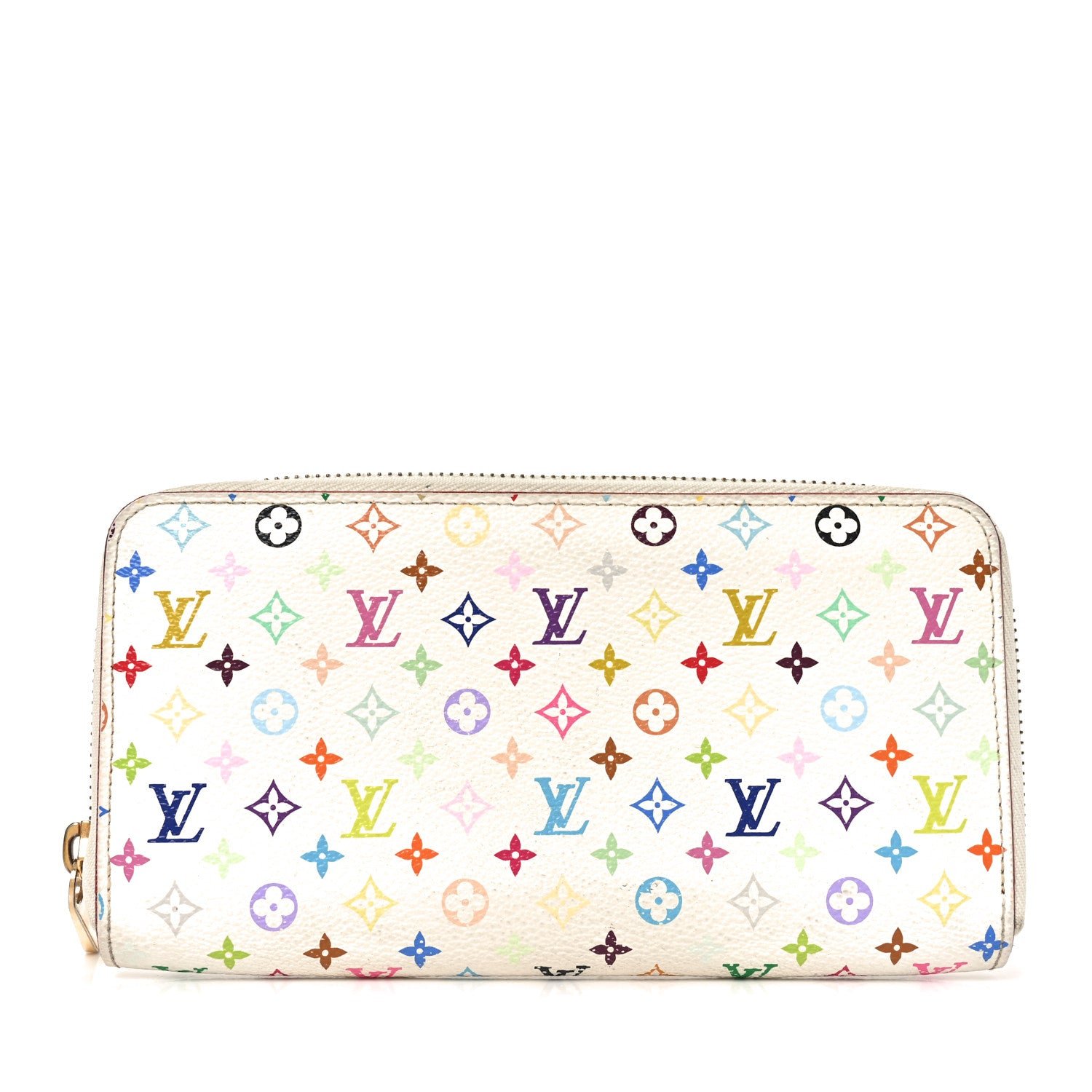 Louis Vuitton Monogram Multicolor Zippy Wallet White Litchi