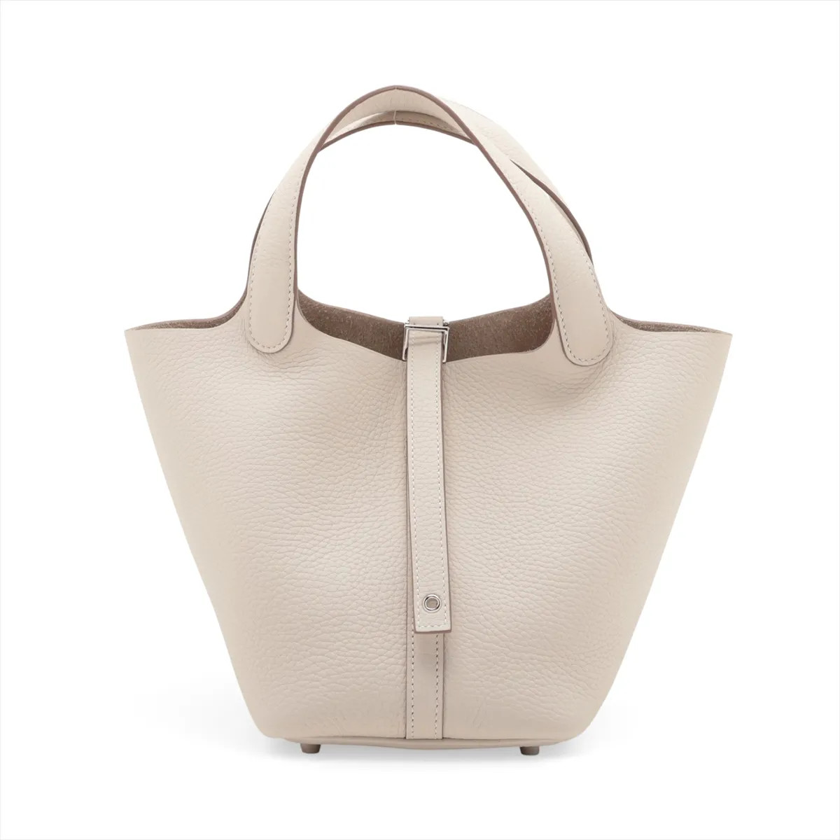 Hermès Picotin Lock 18 PM Taurillon Clemence mushroom Silver Metal Fittings