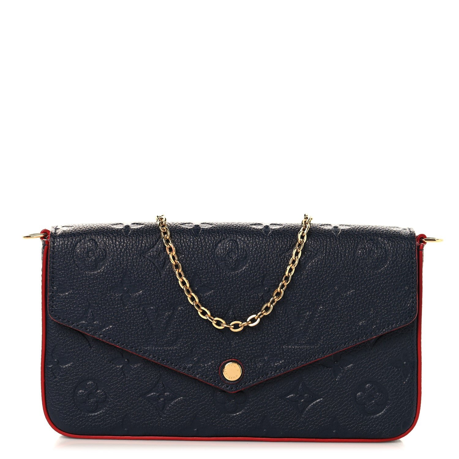 Louis Vuitton Empreinte Pochette Felicie Chain Wallet Marine Rouge