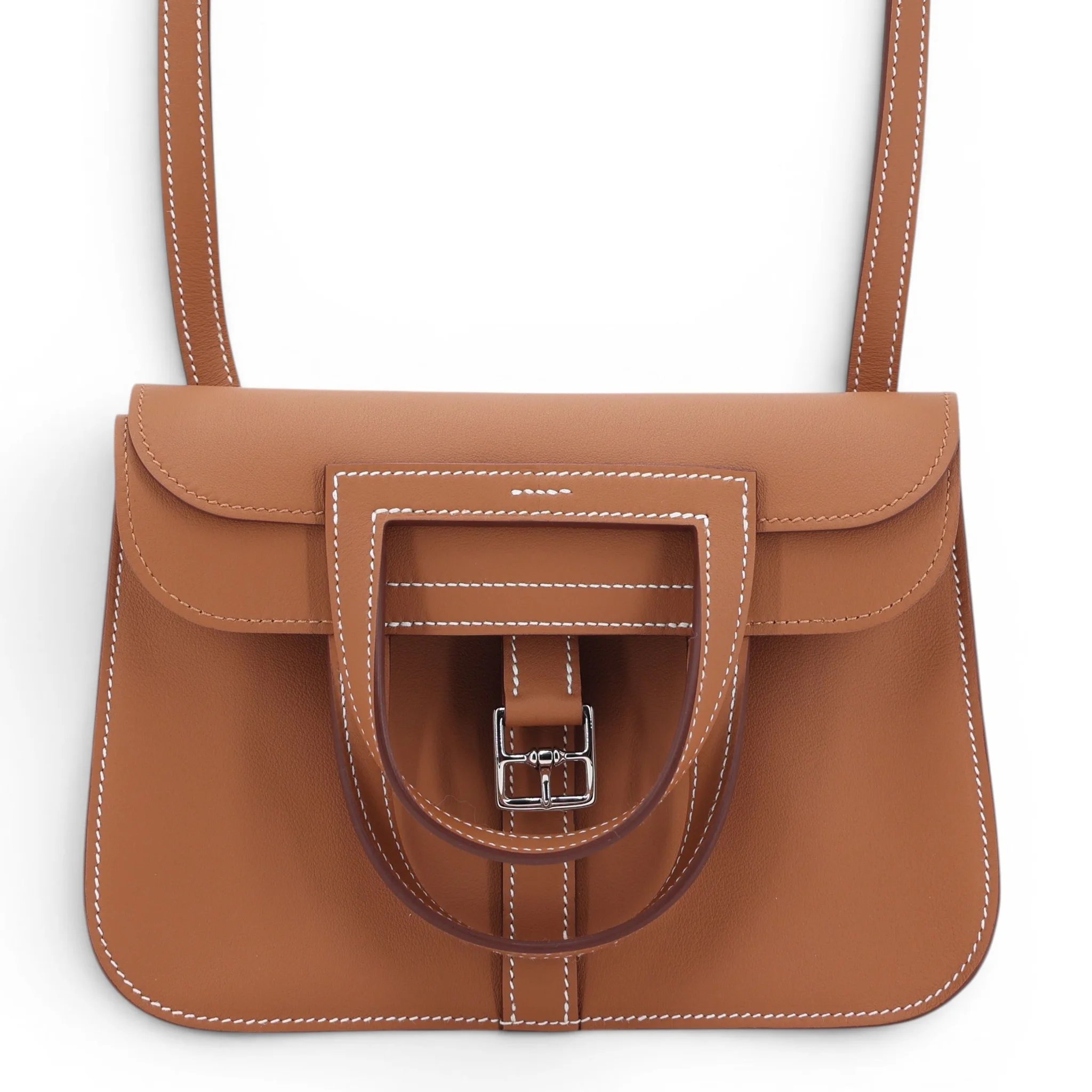 Brand New ( Rank N ) HERMÈS Halzan Mini Gold (37) Swift Palladium hardware K (2025)