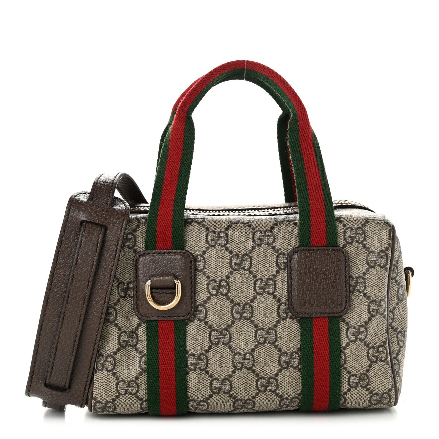 Gucci GG Supreme Web Mini GG Top Handle Bag Beige Ebony New Acero