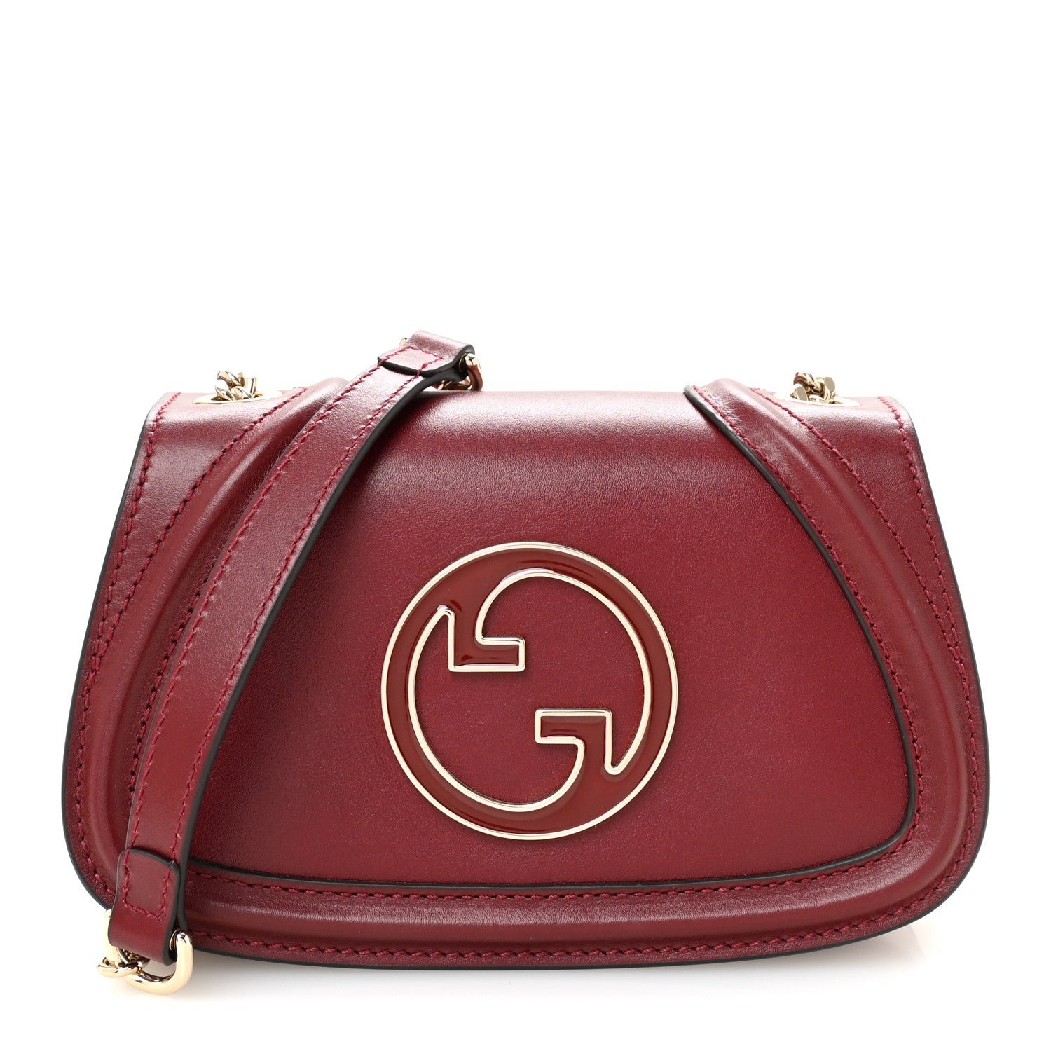 Gucci Calfskin Blondie Small Shoulder Bag Dark Red