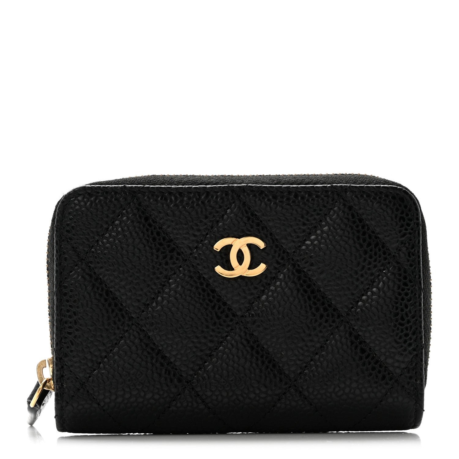 Chanel Caviar Quilted Zip Coin Purse Black