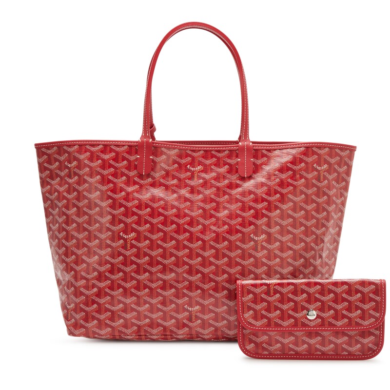 Goyard Red Goyardine Canvas and Chevroches Calfskin Saint Louis PM Bag, 2024