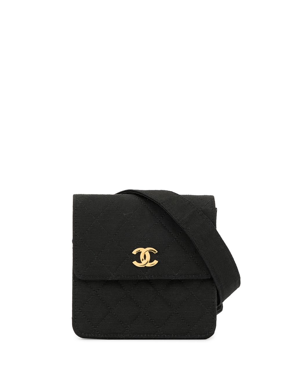 1990 textured diamond quilted belt bag