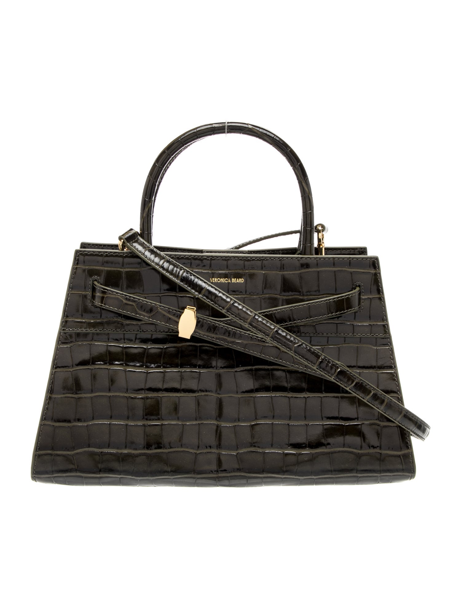 Embossed Leather Top Handle Bag