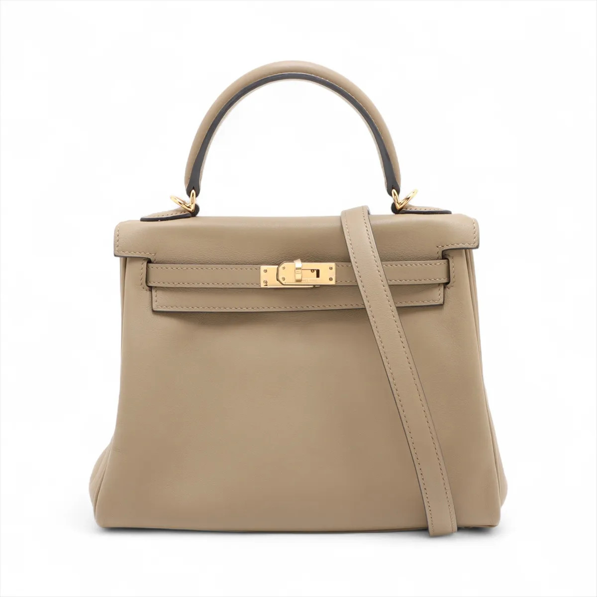 Hermès Kelly 25 Le Tournay Veau Swift beige malfa Gold Metal Fittings