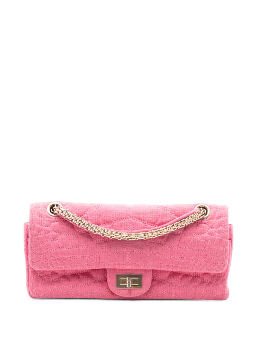 2006-2008 Croc Quilted Jersey Reissue 2.55 East West Double Flap shoulder bag