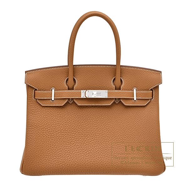Hermes Birkin bag 30 Gold Togo leather Silver hardware
