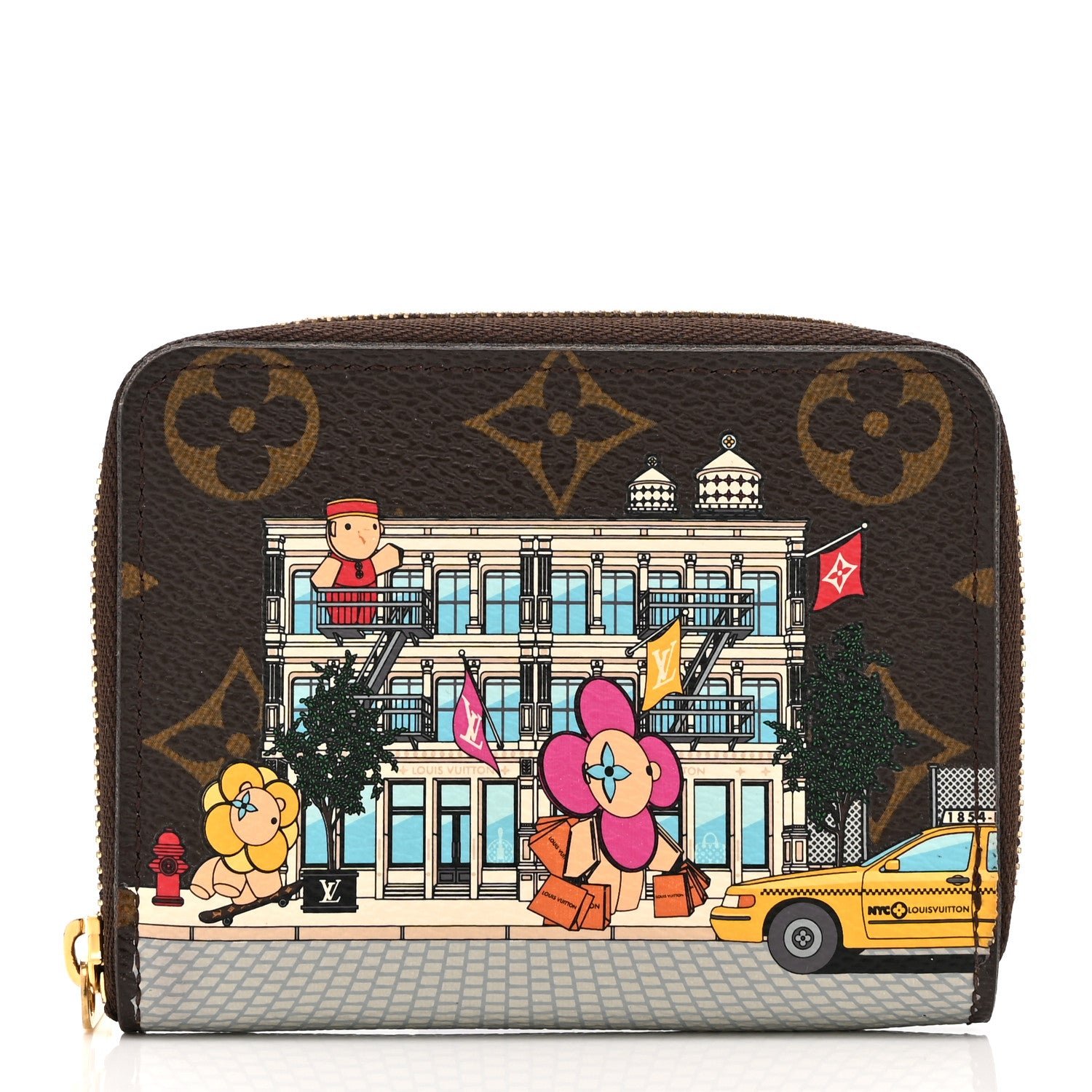 Louis Vuitton Monogram 2022 Christmas Animation New York Soho Zippy Coin Purse Yellow