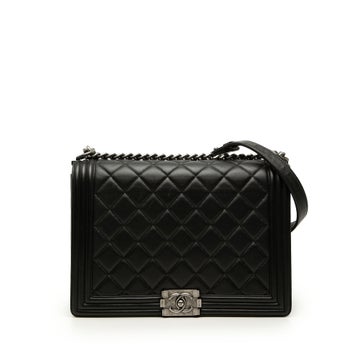 Large Quilted Lambskin Boy Flap