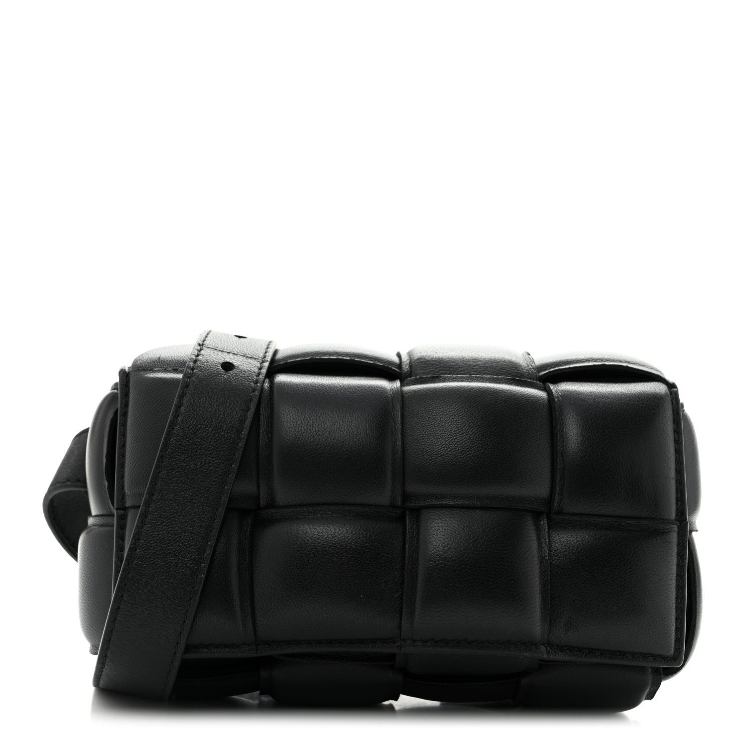 Bottega Veneta Nappa Maxi Intrecciato Padded The Belt Cassette Bag Black