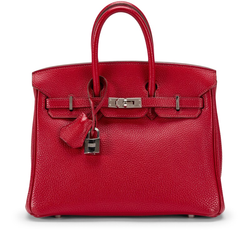 Hermes Rouge Garance Togo Birkin 25 Palladium Hardware, 2008