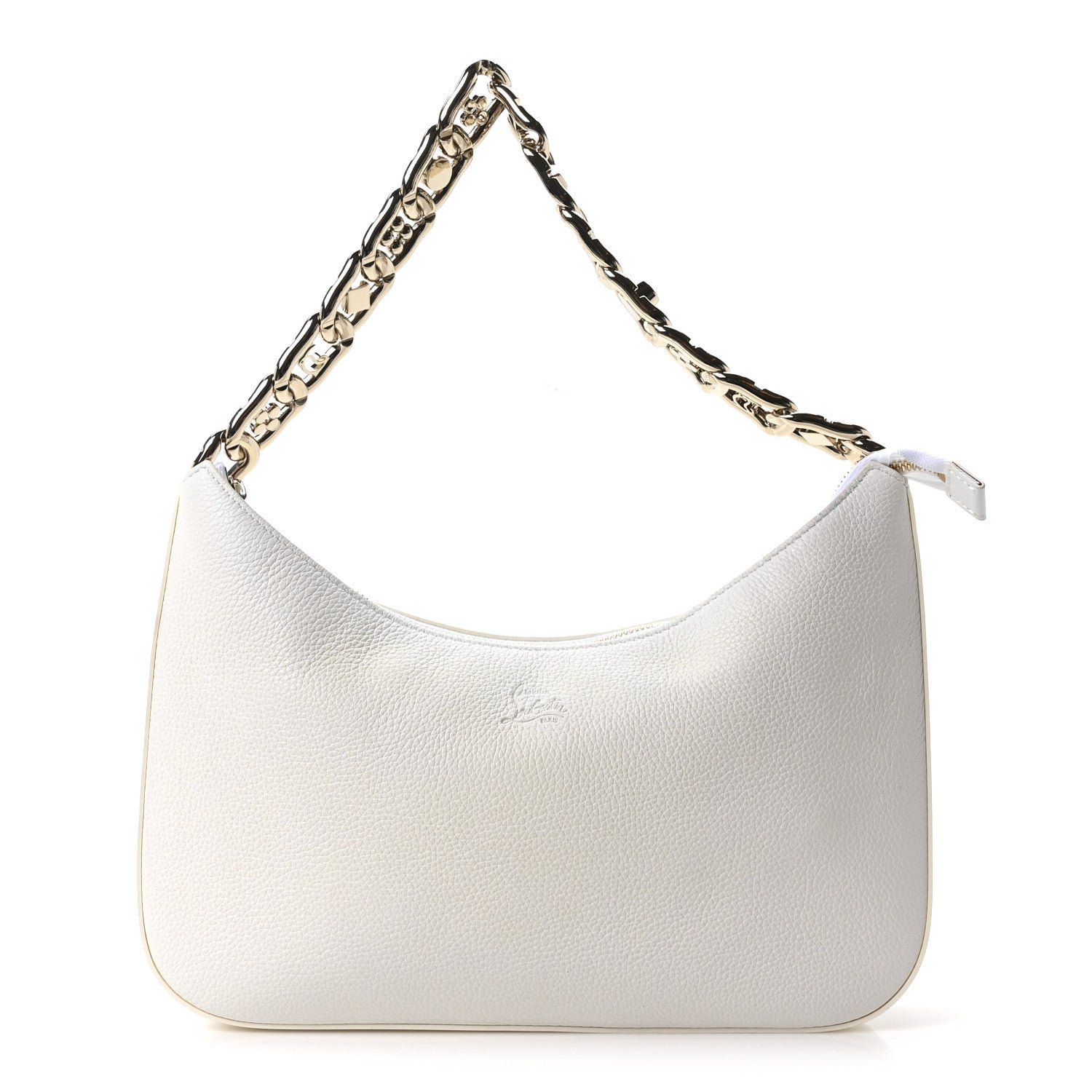 Christian Louboutin Christian Louboutin Calfskin Large Loubila Chain Shoulder Bag White