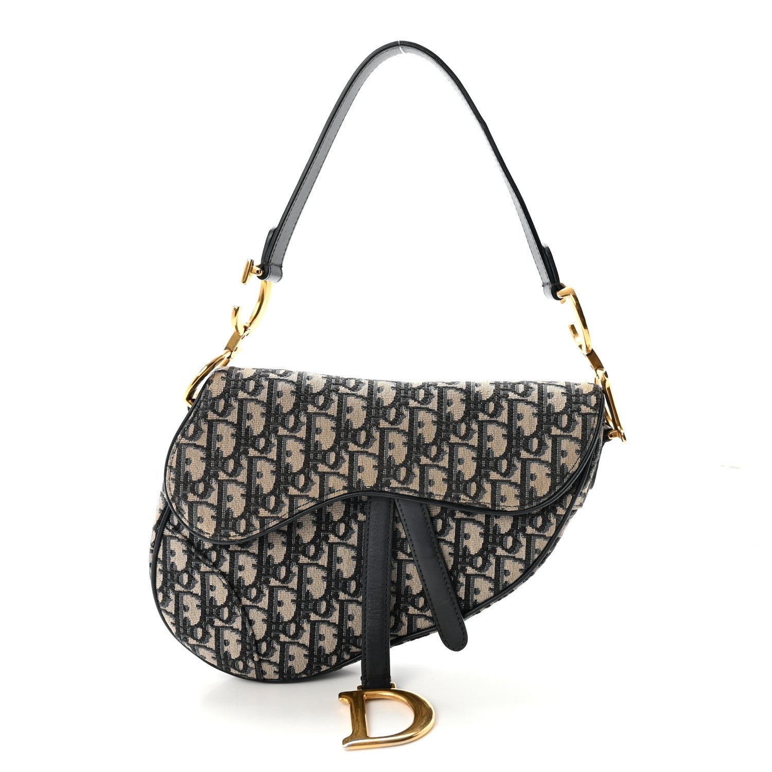 Christian Dior Oblique Saddle Bag Blue