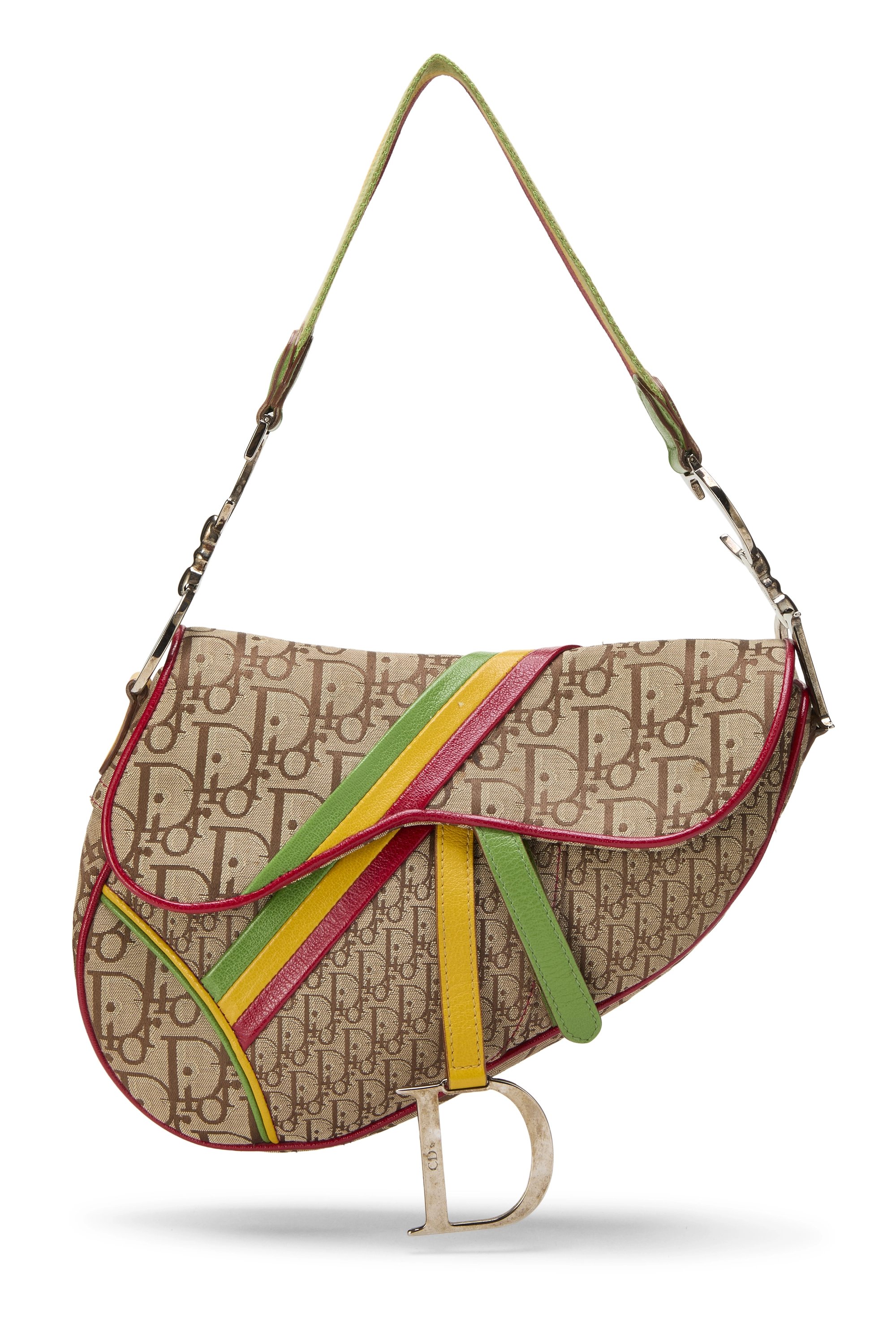 Multicolor Trotter Canvas Rasta Saddle Bag