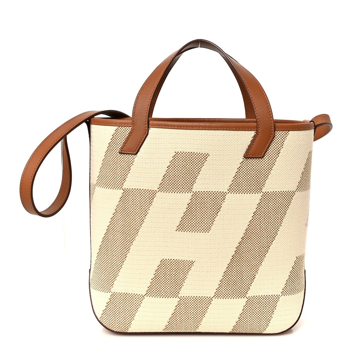 Hermes Swift Toile H Cabas H En Biais 27 Ecru Naturel Gold