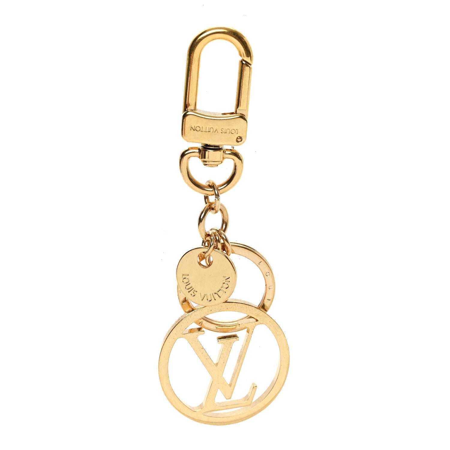Louis Vuitton LV Circle Bag Charm Key Holder Gold